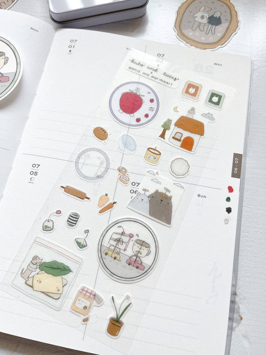 Kuboandlucy x Dana Ate Oatmeal | A Day with a Friend| Sticker Sheet